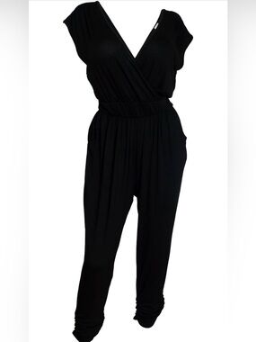 Sleeveless Black V-Neck Women’s Jumpsuit